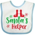 thumbnail image 3 of Inktastic Santa's Helper, Elf Shoes, Snowflakes, Christmas Boys or Girls Baby Bib, 3 of 4