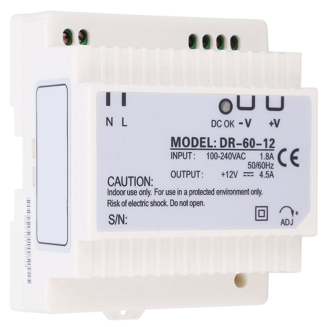 Fuente de alimentación BERM para riel DIN, salida monofásica, para equipos industriales, 100-240 V CA, DR6012