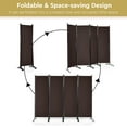 thumbnail image 6 of Costway 4-Panel 5.6ft Room Divider Folding Fabric Privacy Screen w/Steel Frame Brown, 6 of 10