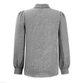 thumbnail image 6 of Xunmmm Women's Long Sleeve Plaid Blouse with Bow Loose Top Cute Casual Shirt Spring Outfit Fall Black, 6 of 7