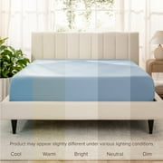 Bare Home 100% Organic Cotton Fitted Sheet - Sateen Weave - 400 Thread Count - Full, Dusty Blue