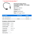thumbnail image 2 of Downstream Oxygen Sensor - Compatible with 2006 - 2015 Honda Civic Hybrid 2007 2008 2009 2010 2011 2012 2013 2014, 2 of 2