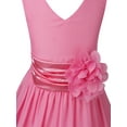 thumbnail image 7 of renvena Girls Toddler Kids Flower Chiffon Pleated Bridesmaid Wedding Pageant Party Dress Hot Pink 2, 7 of 7