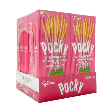 POCKY STRAWBERRY CHOCOLATE COVER BISCUIT STICK (Best Place To Order Chocolate Covered Strawberries)