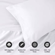 Superior Egyptian Cotton Deep Pocket 1000 TC Sheet Set, Olympic Queen, White