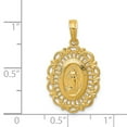 thumbnail image 3 of Real 14kt Yellow Gold Oval Miraculous Medal Pendant; for Adults and Teens; for Women and Men, 3 of 3