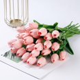 thumbnail image 4 of Flores artificiales Sggvecsy, tulipanes artificiales, 30 unidades, color rosa leche, 4 of 7