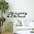 thumbnail image 2 of Life Is Good At The Beach - Cute Starfish Beach Life Quotes Vinyl Wall Sticker Wall Art Wall Decal Beach Area Ocean Vibes Chill Out Design Beach House Home Decor Stickers Decoration Size (8x20 inch), 2 of 3