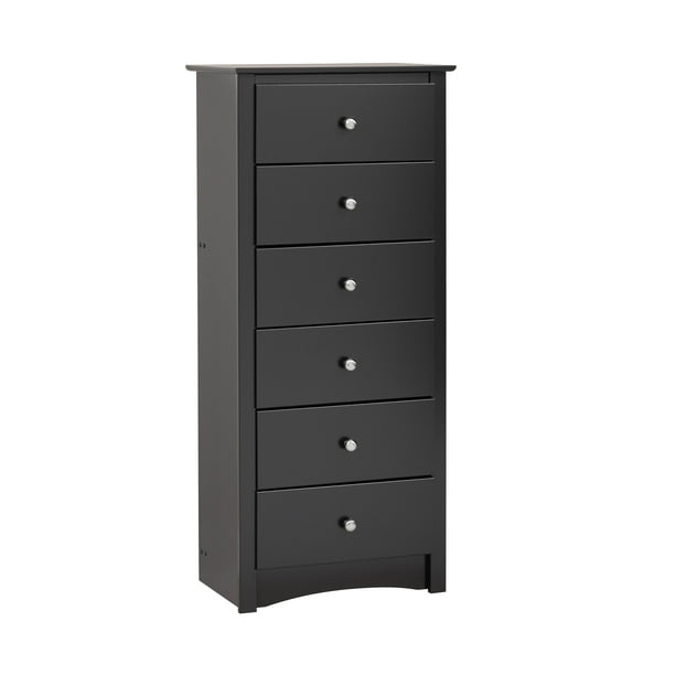 Sonoma Tall 6 Drawer Dresser Black, Tall Gray Dresser