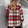 thumbnail image 4 of LYXSSBYX Winter Coats for Women Plus Clearance Women's Casual Fashion Woolen Plaid Shirt Pocket Long Sleeve Jacket, 4 of 5