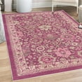 thumbnail image 1 of Vintage Decorative Rug, Folk Floral Motifs Nostalgic Swirls and Shapes in Earthy Tones Art, Quality Carpet for Bedroom Dorm and Living Room, 6 Sizes, Dark Magenta, by Ambesonne, 1 of 4