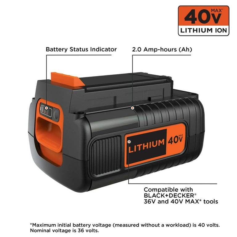  BLACK+DECKER 20V MAX Battery, 1.5Ah Lithium Ion Battery,  Extended Runtime, Compatible with Tools, Outdoor Equipment and 20V  Vacuums(LBXR20) : Cordless Tool Battery Packs : Tools & Home Improvement