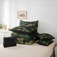 thumbnail image 6 of Castle Fairy Green Camo Bedding Comforter Set 7-Piece for Kids Children Teens,Plaid Camouflage King Bedding Sets,Abstract Geometric Ultra Soft Bed Sheets,Super Cozy Room Decor,Reversible, 6 of 8