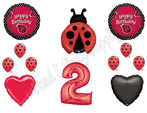 Mayflower Products Ladybug 2nd Birthday Party Supplies Balloon Bouquet Decoration 