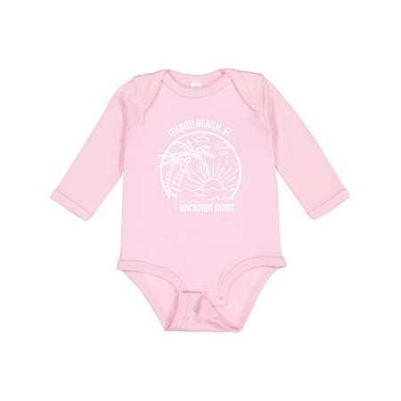 

Inktastic Summer Vacation Mode Miami Beach Florida Boys or Girls Long Sleeve Baby Bodysuit