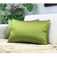 thumbnail image 2 of Aiking Home 12x18 Inches Faux Silk Rectangular Throw Pillow Cover, Zipper Closure, Green (Set of 2), 2 of 7