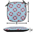 thumbnail image 4 of Coastal Chair Seating Cushion, Pattern with Floating in Ocean Swimming Urgency SOS Protection, Soft Seat Pads for Office with Anti-slip Backing, 16"x16", Pale Blue Pink White, by Ambesonne, 4 of 7