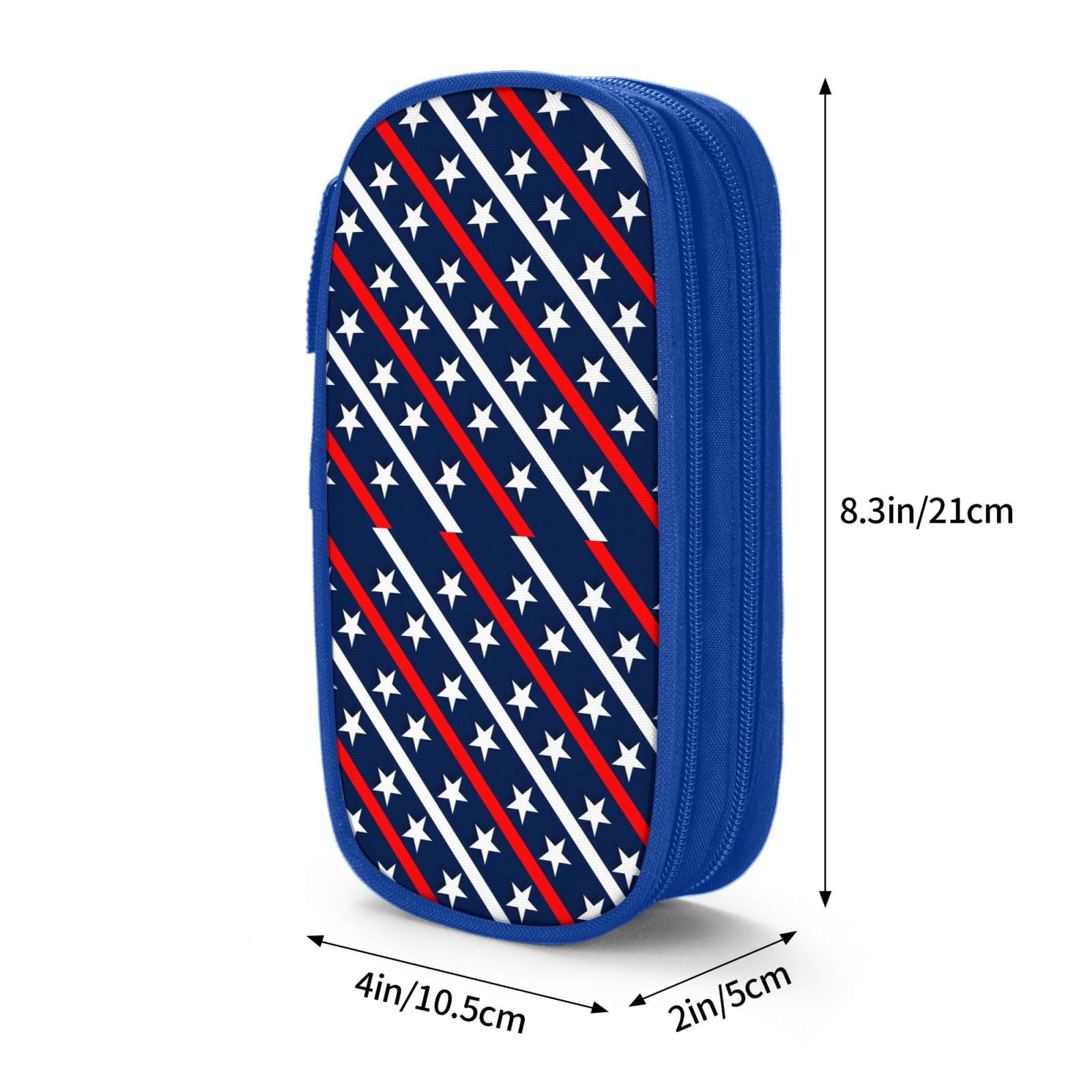 XMXY Patriotic Red White Blue Stars Strips Large Capacity Pencil Case,  Portable Pencil Bags with Compartments Zipper Blue | Federmäppchen