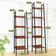 thumbnail image 4 of Ladder Shelf, 4 Tier Tall Ladder Bookshelf Corner Shelf, Industrial Book Shelf Ladder Bookcase Narrow, Standing Storage Shelves Display Shelf for Bedroom Living Room Office Kitchen Bathroom, 4 of 6