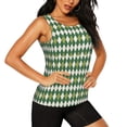 thumbnail image 2 of Easygdp Light Green Squares Women's Workout Tank Top, Running Top, Hiking Shirt, Quick-Dry for Running, Yoga, Hiking - Medium, 2 of 9