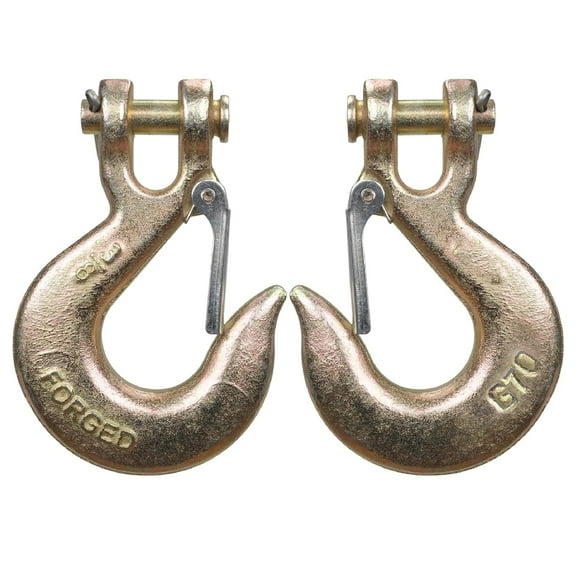 3/8" Clevis Slip Hook with Safety Latch, Forged G70 18,000 Lb Capacity, Safety Chain Hooks for Trailer, Truck Transport, Tow Winch