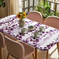 thumbnail image 3 of Purple Weeping Eucalyptus Table Cloths for 5 Foot Rectangle Tables, Spring Summer Farmhouse Leaves Patio Waterproof Elastic Fitted Tablecloths, Washable Rectangular Table Cover for Camping, 3 of 8