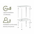 thumbnail image 3 of Mesa auxiliar Apicizon de 2 niveles con estante de almacenamiento blanco para dormitorio, 3 of 8