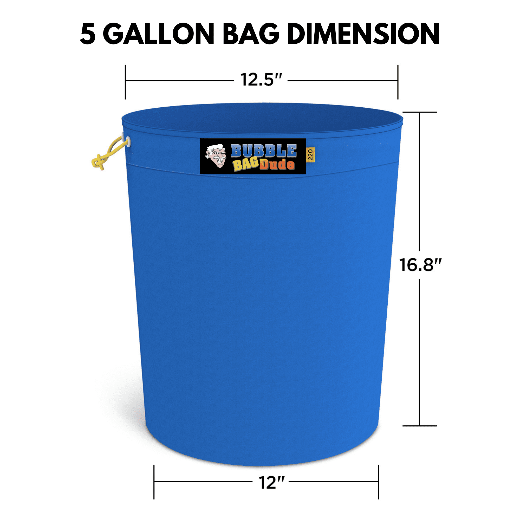 BUBBLEBAGDUDE Bubble Bags 5 Gallon 4 Bag Set Herbal Ice Essence Extraction Bag Kit with 10 x 10? (25 Micron) Pressing Screen and Storage Bag
