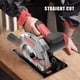 thumbnail image 1 of Sierra circular potente de 1500 W con guía de riel, sierra circular compacta de 5000 RPM con 2 hojas de sierra (24T + 40T), llave Allen de 7-1/4'' y ajuste de bisel de 0 a 45°, sierra eléctrica, 1 of 6