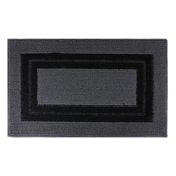 Front Door Mat Non-Slip Doormat Low Profile Entrance Mats Absorbent Floor Mat Mud Dirt Trapper Indoor Outdoor Welcome Rug for Patio Entry Entryway House (Black)