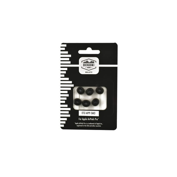 Dekoni Bulletz for Apple Airpod Pro Ear Tip Replacement - Replacement Airpod Pro Ear Tips - Memory Foam Airpod Pro Ear Tips - Small, Black, 3 Pack