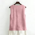 thumbnail image 7 of Qwertyu Cotton Linen Tank Tops for Women V Neck Button Down Shirts Lightweight Breathable Summer Casual Sleeveless Blouses 2026 Pink S, 7 of 7