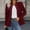 Wine Red, variant on VIWORLD Women's Solid Color Stand Collar Double Breasted Long Sleeve Blazer Cardigan Office Casual Jacket For Spring&Fall
