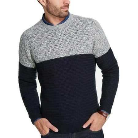 Mens Colorblock Knit Crewneck Sweater 2XL - Walmart.com