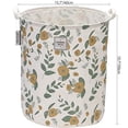 thumbnail image 2 of Sea Team 19.7 x 15.7 Inches Large Sized Folding Cylindric Canvas Fabric Laundry Hamper Storage Basket with Floral Pattern, Green & Yellow, 2 of 7