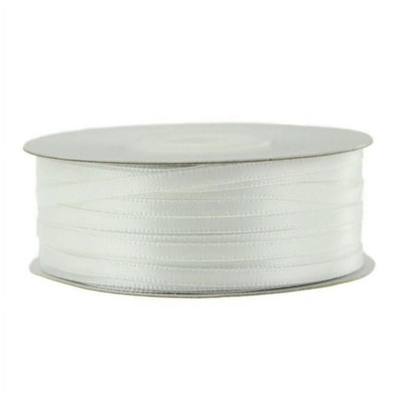 Double Faced Satin Ribbon, 1/8-Inch, 100-Yard, White