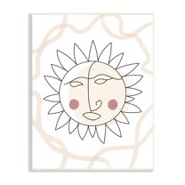 Stupell Industries Boho Sun Line Drawing Solar Rays Squiggle Wood Wall Art, 13 x 19, Design by Lil' Rue