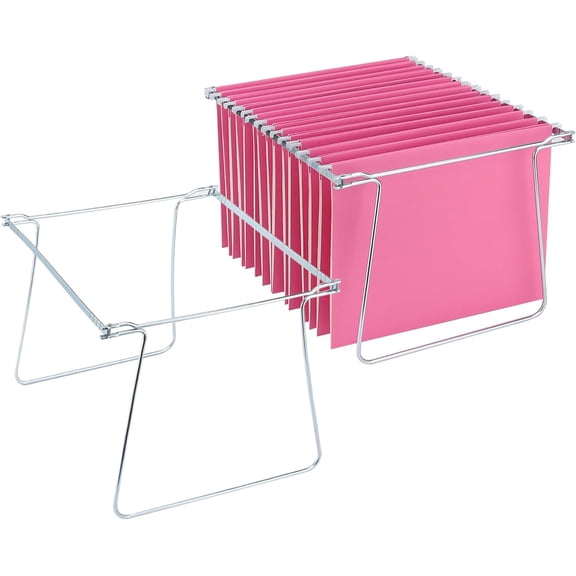 2 Packs Hanging File Folder Frame,Heavy Duty Steel Organizer,File Cabinet Rails,Adjustable 11 to 17.4 Inches,Mountable