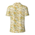 thumbnail image 3 of Vsdgher Cute Sunflower Print Men's Short Sleeve Stretch Polo Shirt, Moisture-Wicking Performance Polo Shirt, 3 of 8