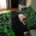 thumbnail image 4 of Manfei Abstract Camouflage Twin Bedding, Mid Century Camo Bedding Comforter Set, Black Lime, Black Reversible, 7 Pieces, 4 of 6