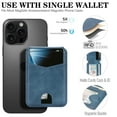 thumbnail image 4 of Compatible with Magsafe 2 in 1 Detachable for iPhone 16 Wallet Case with Card Holder Women Men, Magnetic PU Leather RFID Blocking Flip Kickstand Credit Slots,for iPhone 16, Blue, 4 of 11
