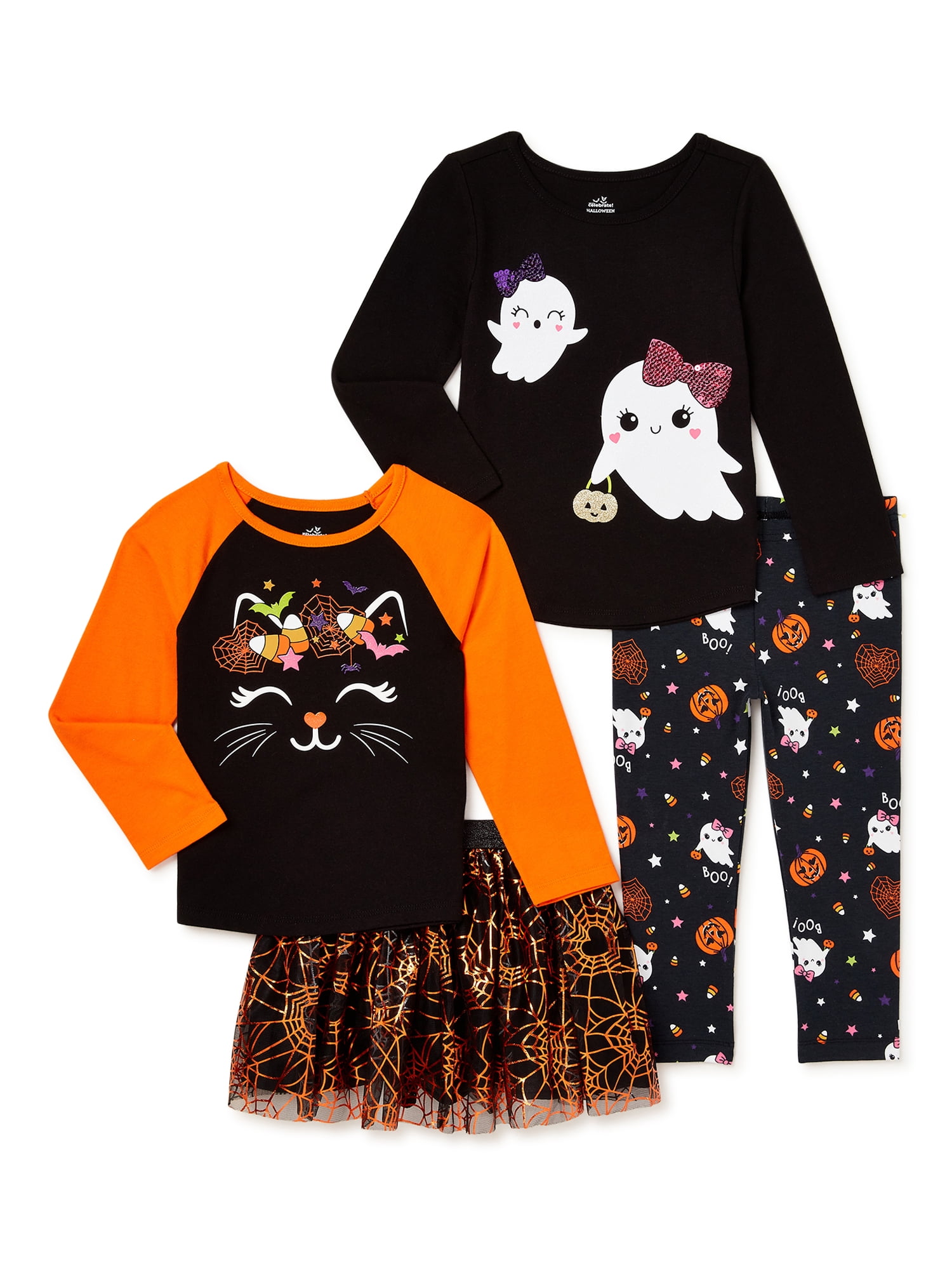 Way To Celebrate Baby and Toddler Girls' Halloween Long Sleeve Tshirt