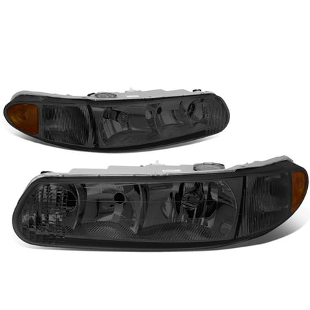 Buick Regal Headlight Replacement - For 1997 to 2005 Buick Century / Regal Headlight Smoked Housing Amber Corner Headlamp 98 99 00 01 02 03 04 Left+Right