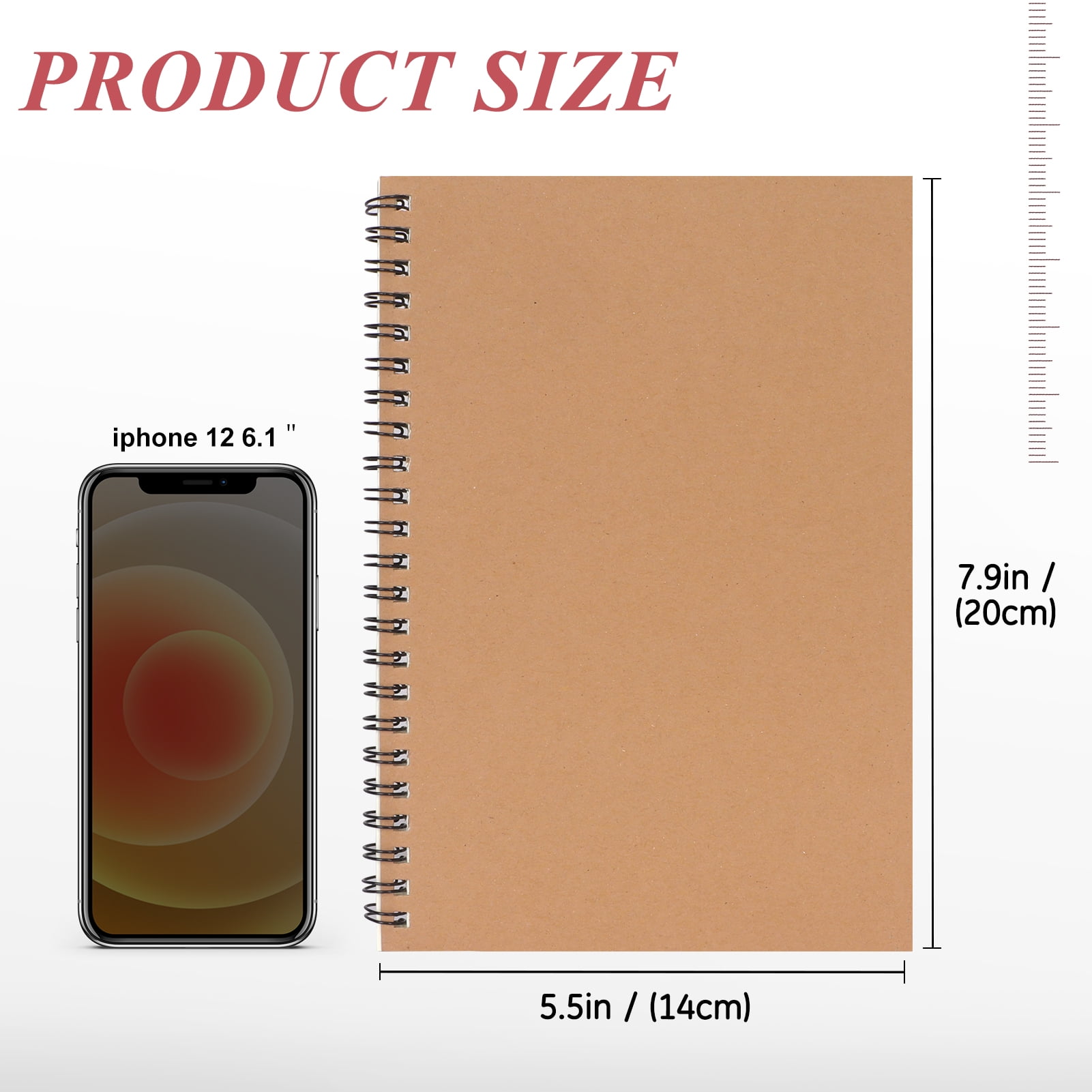 Toplive A5 Spiral Notebook 4 Pack Kraft Cover Ruled Journals Toplive A5 Spiral Notebook 4 Pack Kraft Cover Ruled Journals