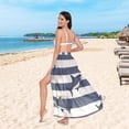 thumbnail image 6 of FORMRS Womens Long Sarong Beach Wrap Semi-Sheer Bikini Skirt Bathing Swimsuit Cover Up, Dark Sharks, 6 of 7