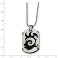 thumbnail image 3 of Chisel Stainless Steel Black Ip-plated Swirl Dog Tag Necklace, 3 of 3