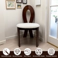 thumbnail image 4 of S-HOME Key-Design Home Chairs Set of 2 in Pure White Teddy Velvet with Ribbon-Cross Backrest for Dining, 4 of 10