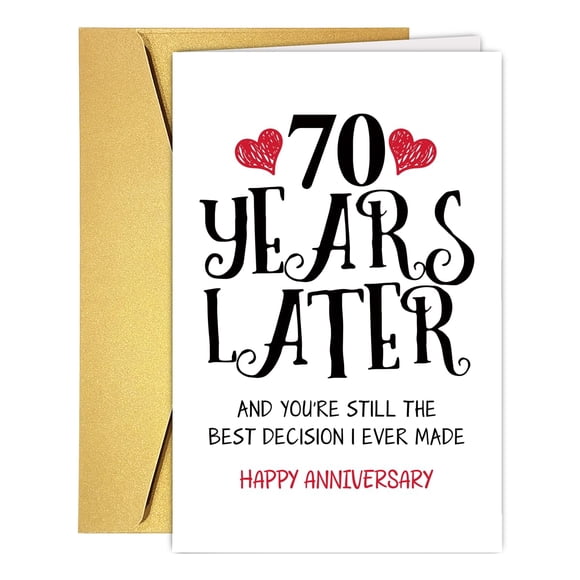Tarjeta de Aniversario RUALOVE 70 Años de Boda Regalo Divertido