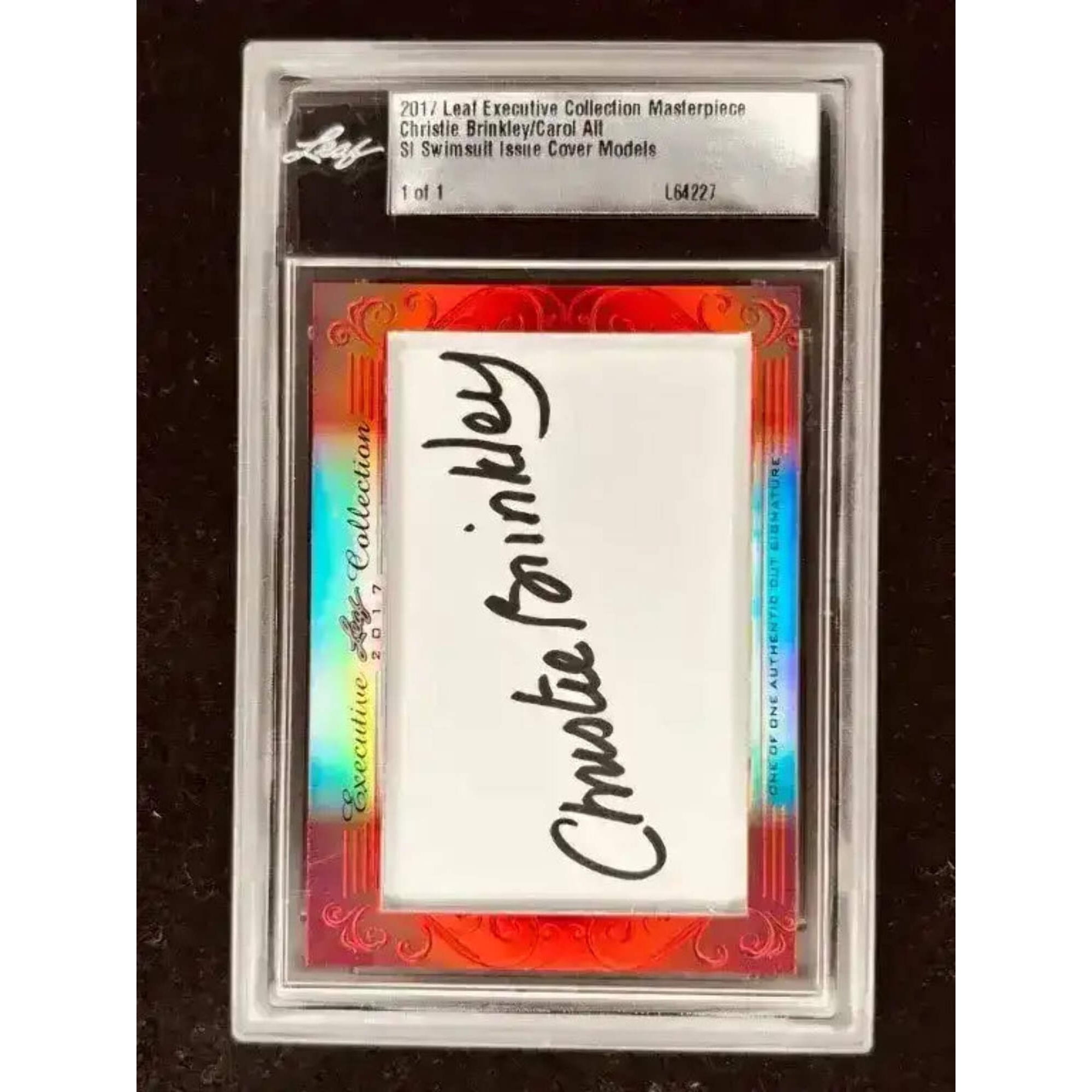 Christie Brinkley Carol Alt 2017 Leaf Masterpiece Cut Signature card 1/1 JSA SI Swimsuit