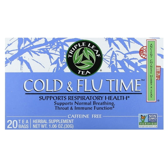 Triple Leaf Tea Herbal Tea, Cold & Flu Time, 20 Tea Bags